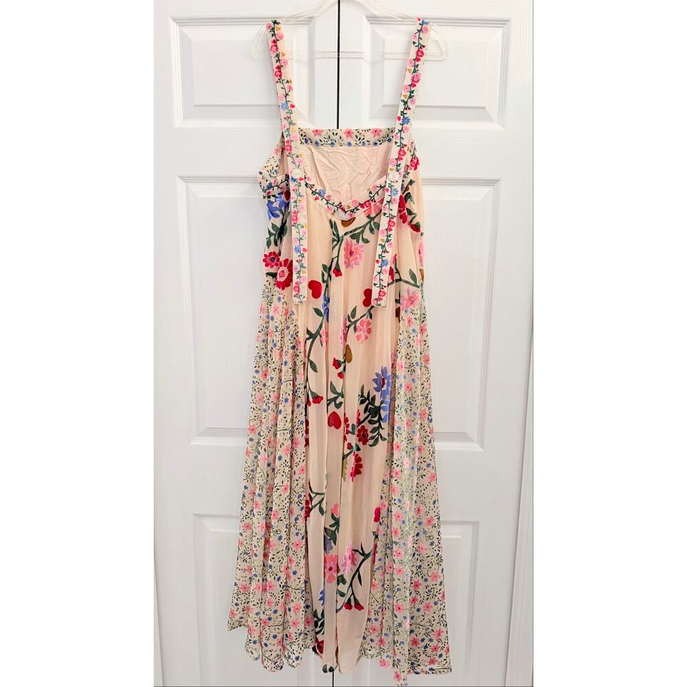 Free People Falling Petals Velvet Maxi Dress Large Sold Out - Picture 5 of 6